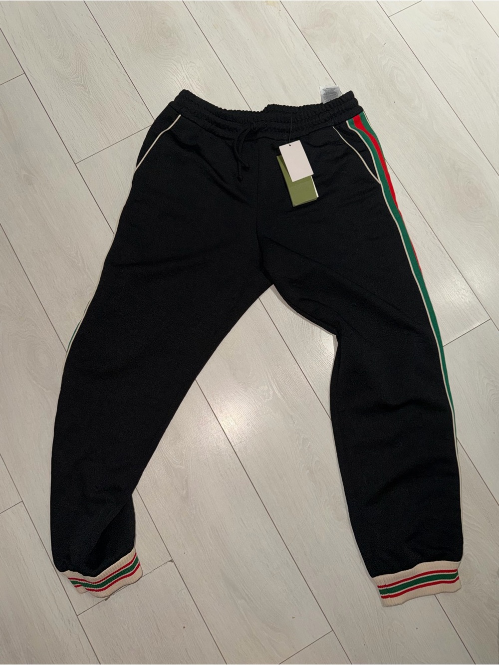 Gucci Black Jogger Pants with Subtle White Piping